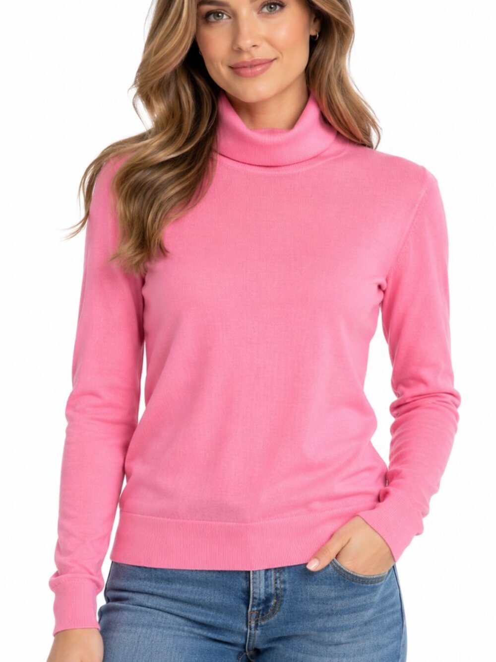 en THREAD 100% Merino Wool Pink Turtleneck Sweater Women’s Size L